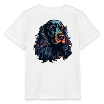 Spaniel Hund Kopf Schwarz Bunt - Stanley/Stella Kinder T-Shirt MINI CREATOR  - Weiß - Vorne - Maike (125cm)