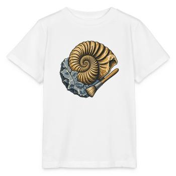 Ammonitfossil und Gebüsch - Stanley/Stella Kinder T-Shirt MINI CREATOR  - Weiß - Vorne - Maike (125cm)