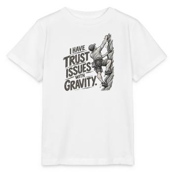 Lustiger Kletter-Schwerkraft-Humor - Stanley/Stella Kinder T-Shirt MINI CREATOR  - Weiß - Vorne - Maike (125cm)