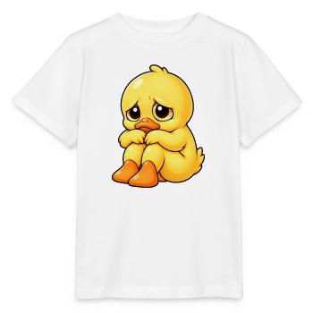 Traurige süße Cartoon Ente Einsamkeit - Stanley/Stella Kinder T-Shirt MINI CREATOR  - Weiß - Vorne - Maike (125cm)