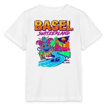 Basel Switzerland Retro Carnival Landscape Aug - Stanley/Stella Kinder T-Shirt MINI CREATOR  - Weiß - Vorne - Maike (125cm)