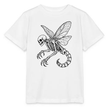 Geflügeltes Skelettskorpion – Gotische Kreatur - Stanley/Stella Kinder T-Shirt MINI CREATOR  - Weiß - Vorne - Maike (125cm)