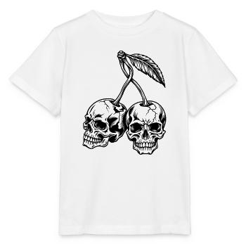 Kirschschädel – makabre gotische Früchte - Stanley/Stella Kinder T-Shirt MINI CREATOR  - Weiß - Vorne - Maike (125cm)