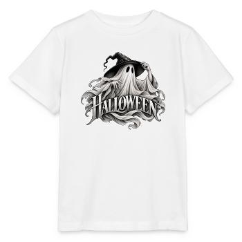 Halloween Geist mit Hut - Stanley/Stella Kinder T-Shirt MINI CREATOR  - Weiß - Vorne - Maike (125cm)