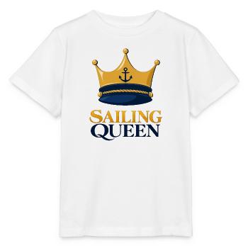 Sailing Queen – Seglerin mit Krone - Stanley/Stella Kinder T-Shirt MINI CREATOR  - Weiß - Vorne - Maike (125cm)