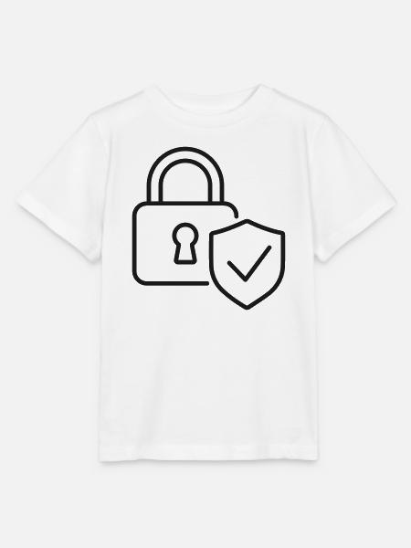 Sicheres Vorhängeschloss-Schildlinien-Symbol - Stanley/Stella Kinder T-Shirt MINI CREATOR  - Weiß
