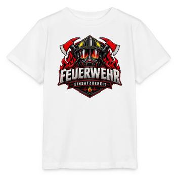 Feuerwehr Einsatzbereit Modernes Feuerwehr Design - Stanley/Stella Kinder T-Shirt MINI CREATOR  - Weiß - Vorne - Maike (125cm)