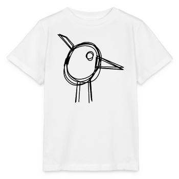 Storch handgezeichnet - Stanley/Stella Kinder T-Shirt MINI CREATOR  - Weiß - Vorne - Maike (125cm)