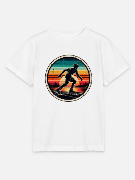Inline Skating Retro Sunset – Inlineskater - Stanley/Stella Kinder T-Shirt MINI CREATOR - Weiß