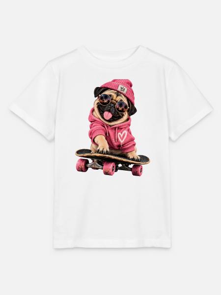 Mops Hund süßer Mops niedlicher Mops - Stanley/Stella Kinder T-Shirt MINI CREATOR - Weiß