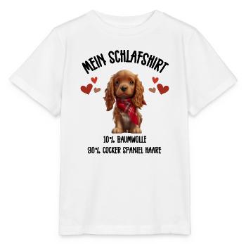Cocker Spaniel Schlafshirt Schal Herzen - Stanley/Stella Kinder T-Shirt MINI CREATOR  - Weiß - Vorne - Maike (125cm)