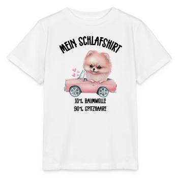 Zwergspitz Schlafshirt Rosa Cabrio - Stanley/Stella Kinder T-Shirt MINI CREATOR  - Weiß - Vorne - Maike (125cm)