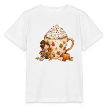 Gemütlicher Herbst Kaffee Zauber - Stanley/Stella Kinder T-Shirt MINI CREATOR  - Weiß - Vorne - Maike (125cm)