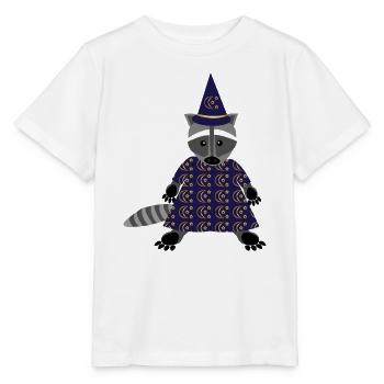 Mondbeschienener Zauberer Waschbär - Stanley/Stella Kinder T-Shirt MINI CREATOR  - Weiß - Vorne - Maike (125cm)
