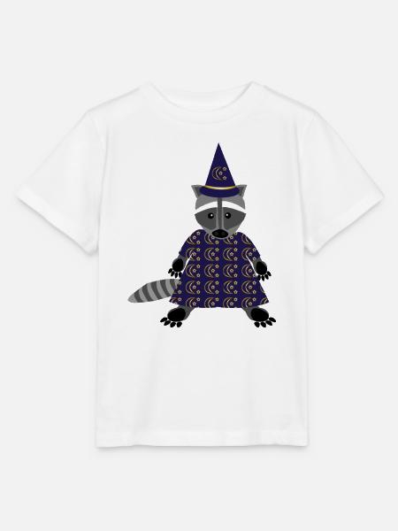 Mondbeschienener Zauberer Waschbär - Stanley/Stella Kinder T-Shirt MINI CREATOR  - Weiß