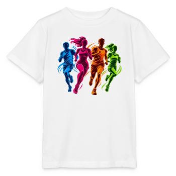 Joggen - Ein Motiv für Joggerinnen und Jogger  - Stanley/Stella Kinder T-Shirt MINI CREATOR  - Weiß - Vorne - Maike (125cm)