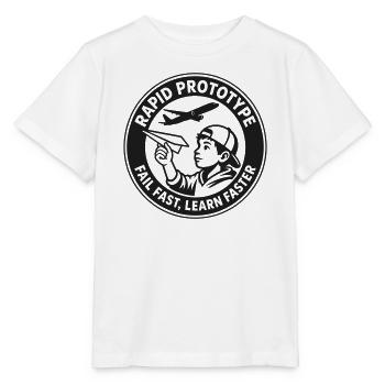 Fail Fast Philosophy – Modern Tech Artwork - Stanley/Stella Kinder T-Shirt MINI CREATOR  - Weiß - Vorne - Maike (125cm)