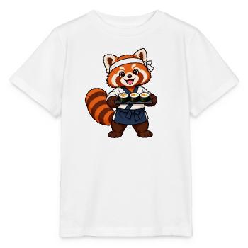 Red Panda Sushi-Koch mit Sushi-Rollen - Stanley/Stella Kinder T-Shirt MINI CREATOR  - Weiß - Vorne - Maike (125cm)