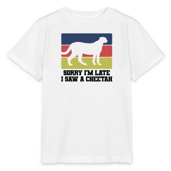 Sorry I’m Late – Gepard - Stanley/Stella Kinder T-Shirt MINI CREATOR  - Weiß - Vorne - Maike (125cm)