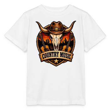 Country Musik Schädel Ranch - Stanley/Stella Kinder T-Shirt MINI CREATOR  - Weiß - Vorne - Maike (125cm)