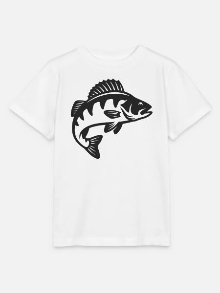 Barsch Raubfisch Silhouette - Stanley/Stella Kinder T-Shirt MINI CREATOR - Weiß