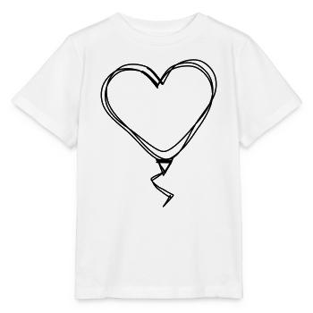 Herzballon handgezeichnet - Stanley/Stella Kinder T-Shirt MINI CREATOR  - Weiß - Vorne - Maike (125cm)