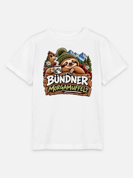 Bündner Morgamuffel Sloth - Stanley/Stella Kinder T-Shirt MINI CREATOR  - Weiß