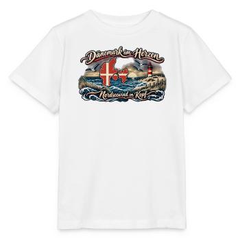 Dänemark im Herzen – Nordsee Wind - Stanley/Stella Kinder T-Shirt MINI CREATOR  - Weiß - Vorne - Maike (125cm)