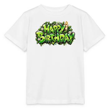 Alles Gute zum Geburtstag Graffiti-Kerze: Naturgeschenk! - Stanley/Stella Kinder T-Shirt MINI CREATOR  - Weiß - Vorne - Maike (125cm)