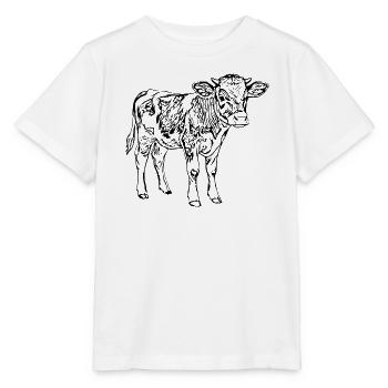 Kuh Kalb Geschenk Bauern Landwirte  - Stanley/Stella Kinder T-Shirt MINI CREATOR  - Weiß - Vorne - Maike (125cm)