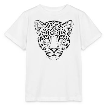 Leopard Kopf Leopardenkopf Geschenk für Sie - Stanley/Stella Kinder T-Shirt MINI CREATOR  - Weiß - Vorne - Maike (125cm)