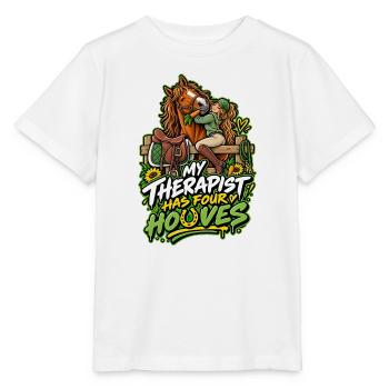 Mein Therapeut Hat Vier Pferde - Stanley/Stella Kinder T-Shirt MINI CREATOR  - Weiß - Vorne - Maike (125cm)