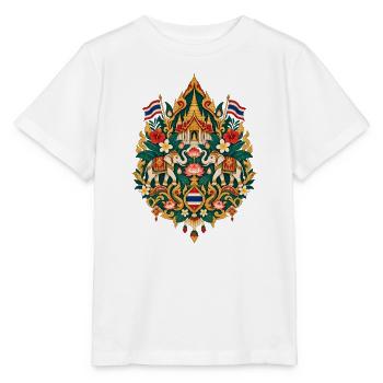 Thailand | Elefanten, Lotus & Tempel - Stanley/Stella Kinder T-Shirt MINI CREATOR  - Weiß - Vorne - Maike (125cm)