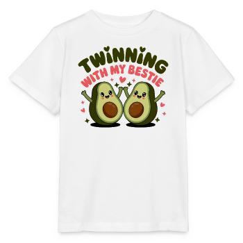 Partnerschaft mit meinem besten Freund – süßes Avocado-Design - Stanley/Stella Kinder T-Shirt MINI CREATOR  - Weiß - Vorne - Maike (125cm)