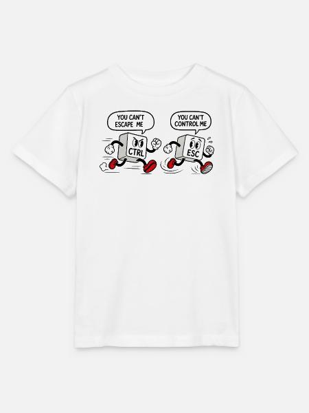 Geek Humor CTRL vs ESC - Stanley/Stella Kinder T-Shirt MINI CREATOR - Weiß