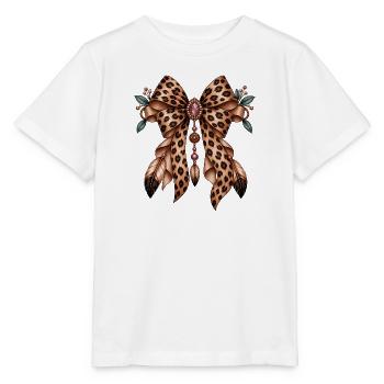 Leopard Bow Jewel Dream - Stanley/Stella Kinder T-Shirt MINI CREATOR  - Weiß - Vorne - Maike (125cm)