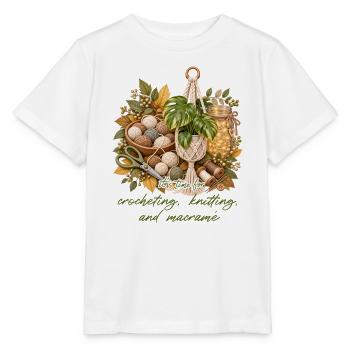 Herbstknoten: Makramee, Häkeln & Stricken - Stanley/Stella Kinder T-Shirt MINI CREATOR  - Weiß - Vorne - Maike (125cm)