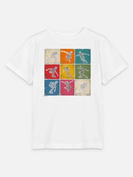 Inline Skating Retro Collage - Stanley/Stella Kinder T-Shirt MINI CREATOR - Weiß