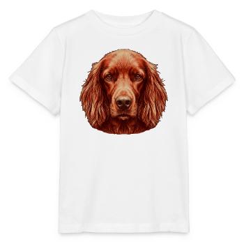 Kupferroter Irish Setter Hunde Porträt Kunst - Stanley/Stella Kinder T-Shirt MINI CREATOR  - Weiß - Vorne - Maike (125cm)