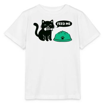Hungrige Katze Futternapf Grafik - Stanley/Stella Kinder T-Shirt MINI CREATOR  - Weiß - Vorne - Maike (125cm)