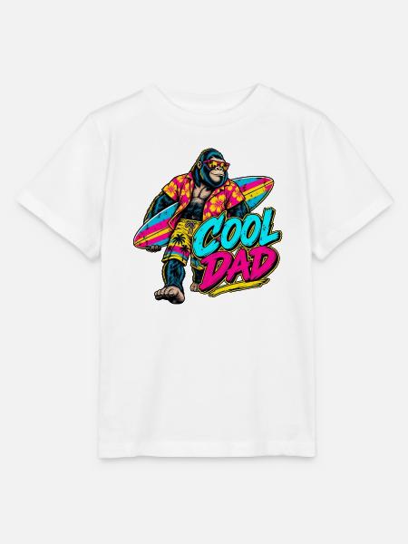Surferaffe Neon Tropenstil - Stanley/Stella Kinder T-Shirt MINI CREATOR  - Weiß