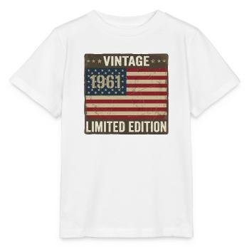 US-Flagge 65 Geburtstag Amerikanische USA Männer 65 Jahre 1961 65 - Stanley/Stella Kinder T-Shirt MINI CREATOR  - Weiß - Vorne - Maike (125cm)