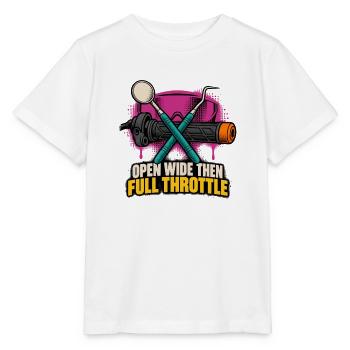 Offen Weit Dann Volle Gas - Stanley/Stella Kinder T-Shirt MINI CREATOR  - Weiß - Vorne - Maike (125cm)