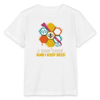 Codebiene Farbiger Honigcode - Stanley/Stella Kinder T-Shirt MINI CREATOR  - Weiß - Vorne - Maike (125cm)