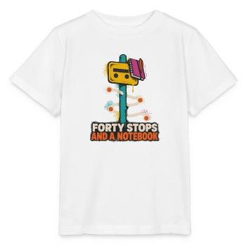 Forty Stops and a Notebook - Stanley/Stella Kinder T-Shirt MINI CREATOR  - Weiß - Vorne - Maike (125cm)