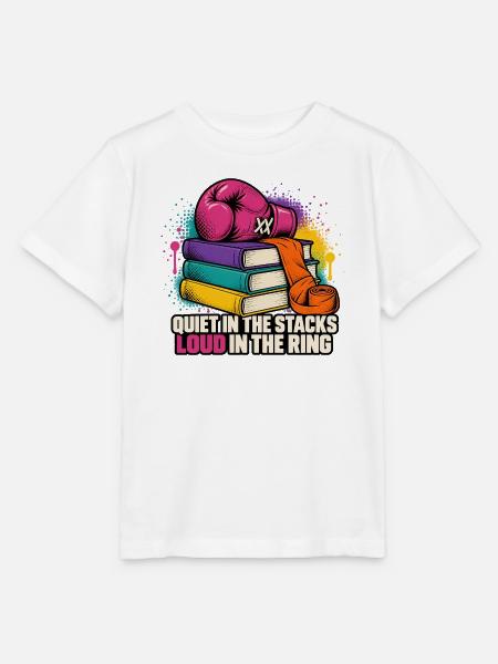Kampfgeist im Bücherstapel - Stanley/Stella Kinder T-Shirt MINI CREATOR - Weiß