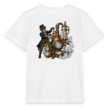 Steampunk-Dampfmeister-Mechanik - Stanley/Stella Kinder T-Shirt MINI CREATOR  - Weiß - Vorne - Maike (125cm)