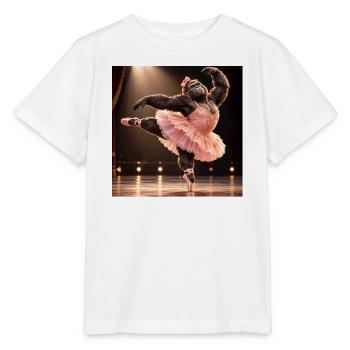 Gorilla-Ballerina-Pink in Tutu - Stanley/Stella Kinder T-Shirt MINI CREATOR  - Weiß - Vorne - Maike (125cm)