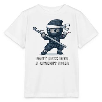 Crochet Ninja – Nicht anfassen - Stanley/Stella Kinder T-Shirt MINI CREATOR  - Weiß - Vorne - Maike (125cm)