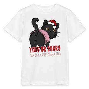 Weihnachtskatze Weihnachtsmannhut wütende Stimmung Yule Sei entschuldigt - Stanley/Stella Kinder T-Shirt MINI CREATOR  - Weiß - Vorne - Maike (125cm)
